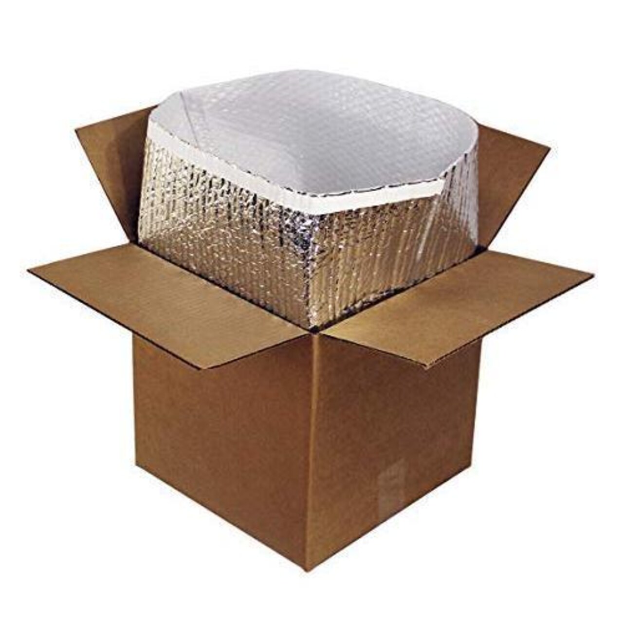 Amiff Insulated Box Liners Pack of 5 Thermal Box Liners 6x6x6 Box Size Metalized Cold Shipping Boxes with Gusseted Bottom 6 x 6 x 6 for Frozen Food with Adhesive Strip